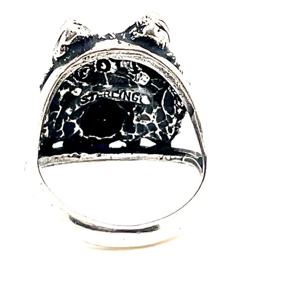 Sterling Silver Wolf’s Head Ring - image 2