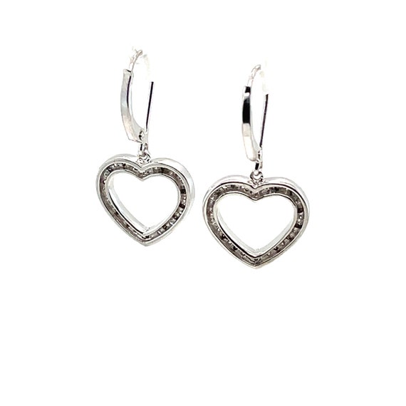 Sterling and CZ Heart Earrings - image 2