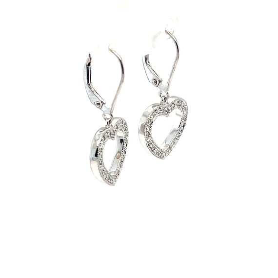 Sterling and CZ Heart Earrings - image 3
