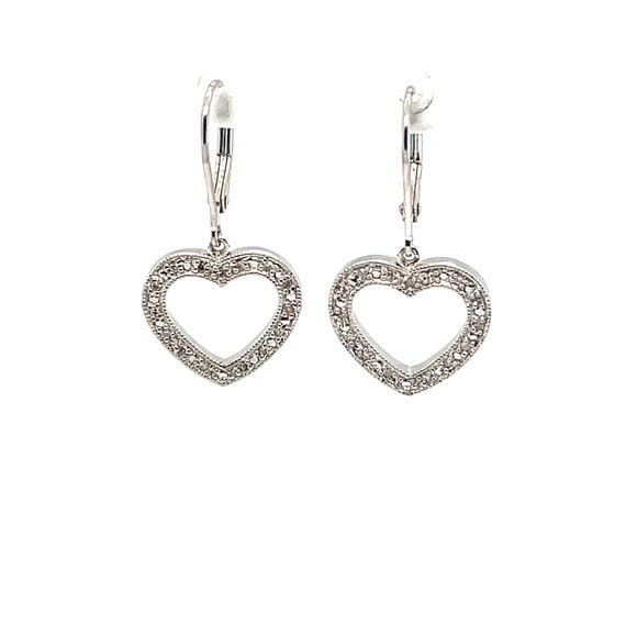 Sterling and CZ Heart Earrings - image 1