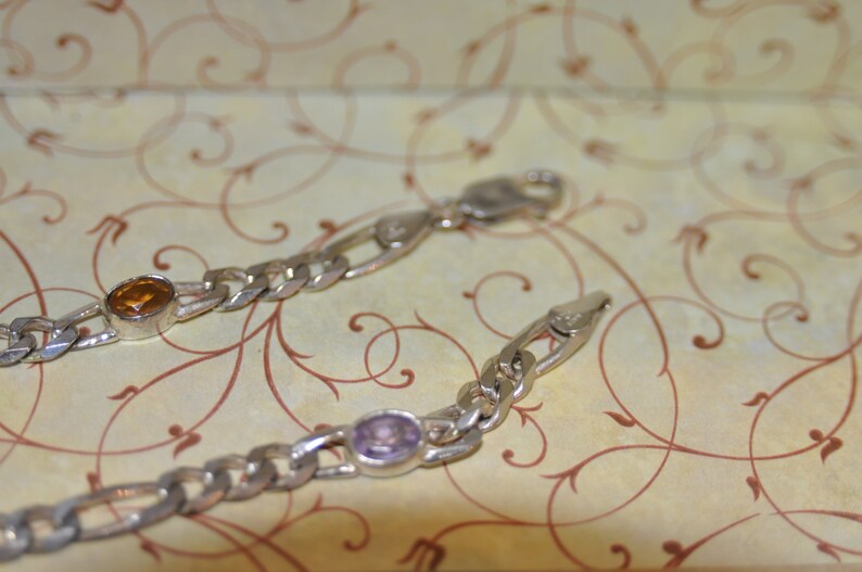 Sterling Silver bracelet with three stones #619
