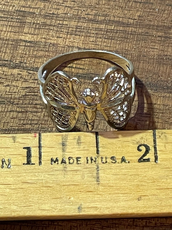 Sterling Butterfly Statement Ring - image 4