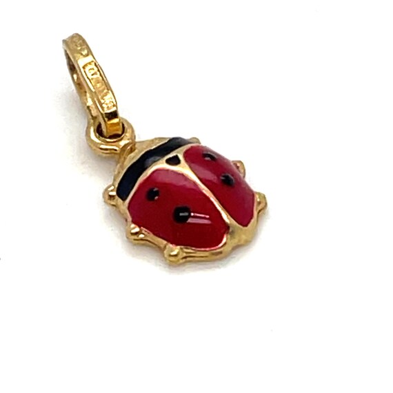 14KY and Enamel Ladybug Charm