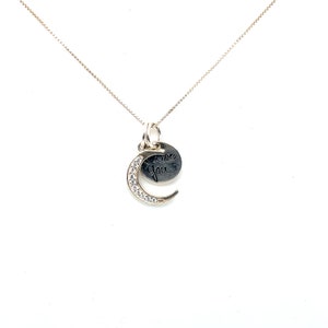 Collier en argent sterling « Je t&#39;aime jusqu&#39;à la lune et retour »