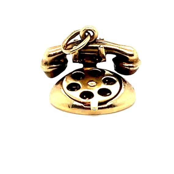 14k Yellow Gold Old Fashioned Telephone Charm