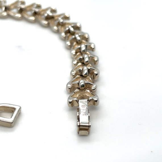 Sterling Silver Solid Chevron Link Bracelet - image 3