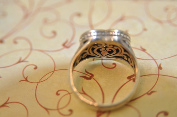 Sterling Silver Heart Button Ring - image 3