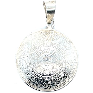 Sterling Aztec Calendar Pendant