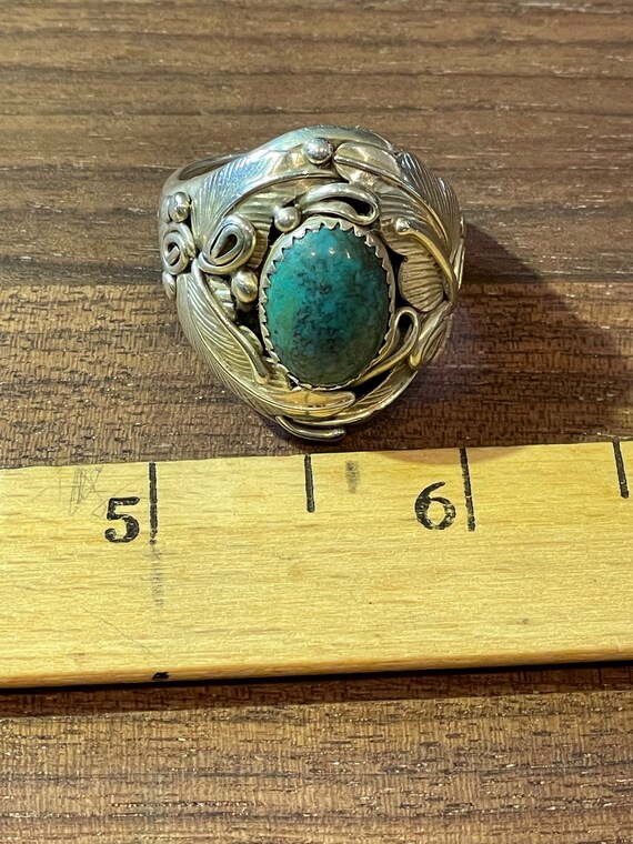 Sterling Southwestern Turquoise ring - image 6