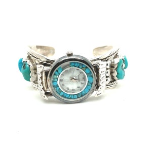 Vintage Navajo Sterling Silber Manschette Armbanduhr