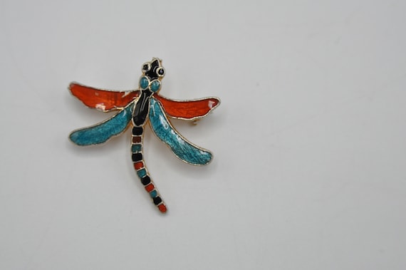 Dragonfly enamel brooch - image 1