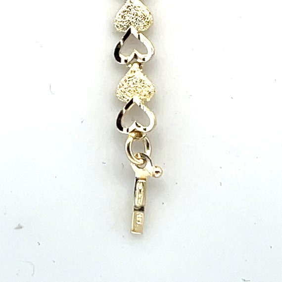 14K Yellow Gold Open and Closed Heart Bracelet - image 5