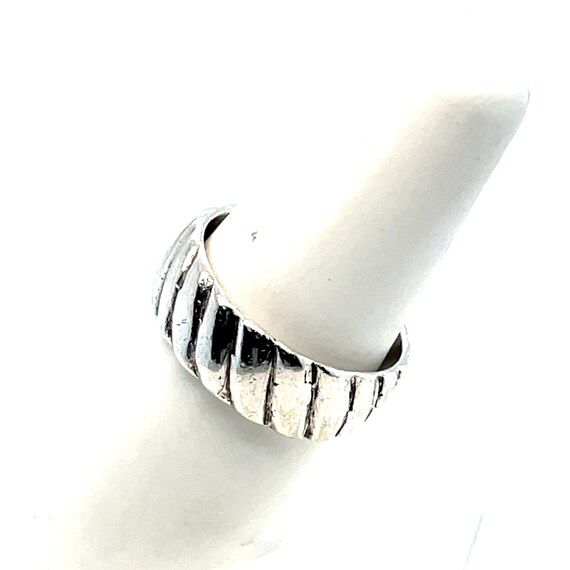 Sterling Silver Ribbed  Ring - image 2