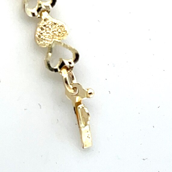 14K Yellow Gold Open and Closed Heart Bracelet - image 3