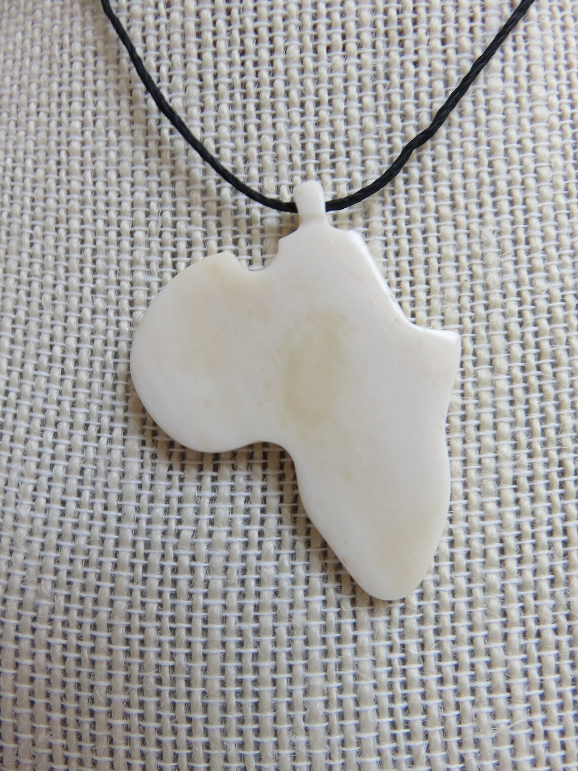 African Art Ethnic Jewelry Shona Carving Polished COW BONE AFRICA Map B ...