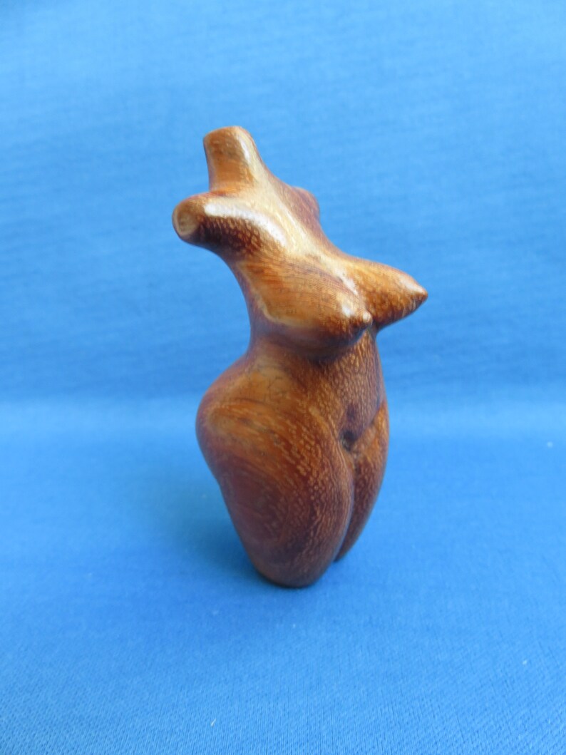 African Art Ethnic Jewelry Shona FREESTANDING Female Torso TEAK Carving Zimbabwe A