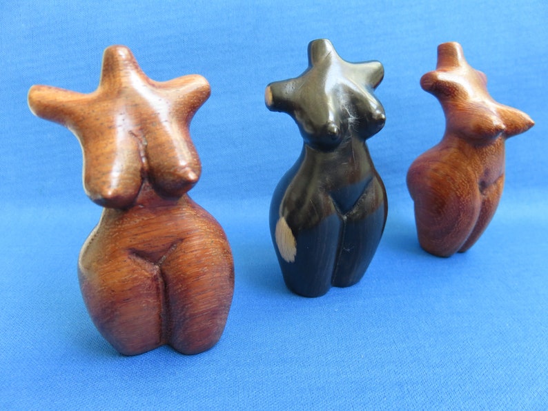 African Art Ethnic Jewelry Shona FREESTANDING Female Torso TEAK Carving Zimbabwe A