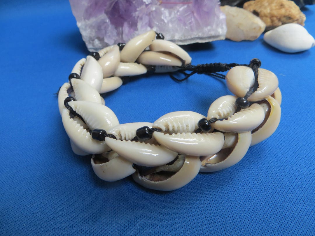 Handcrafted Cowrie Shell Bracelet: Kenya Ethnic Black Bead Jewelry - Etsy