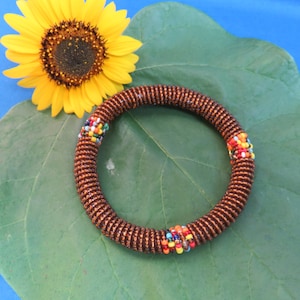 Kenya Hand Crafted African Ethnic Jewelry  MAASAI Beaded Bangle BRACELET East Africa G