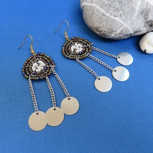 Kenya Hand Crafted African Ethnic Tribal Jewelry Maasai Masai Beaded Drop style Earrings