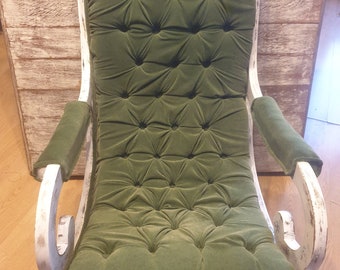 Fauteuil chesterfield relooke en velour