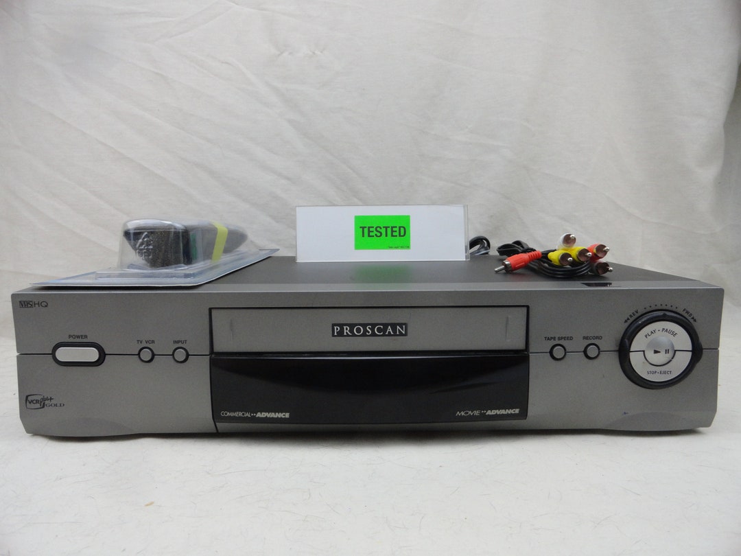 Proscan PSVR87 VHS VCR Player Recorder With Universal Remote and Cable