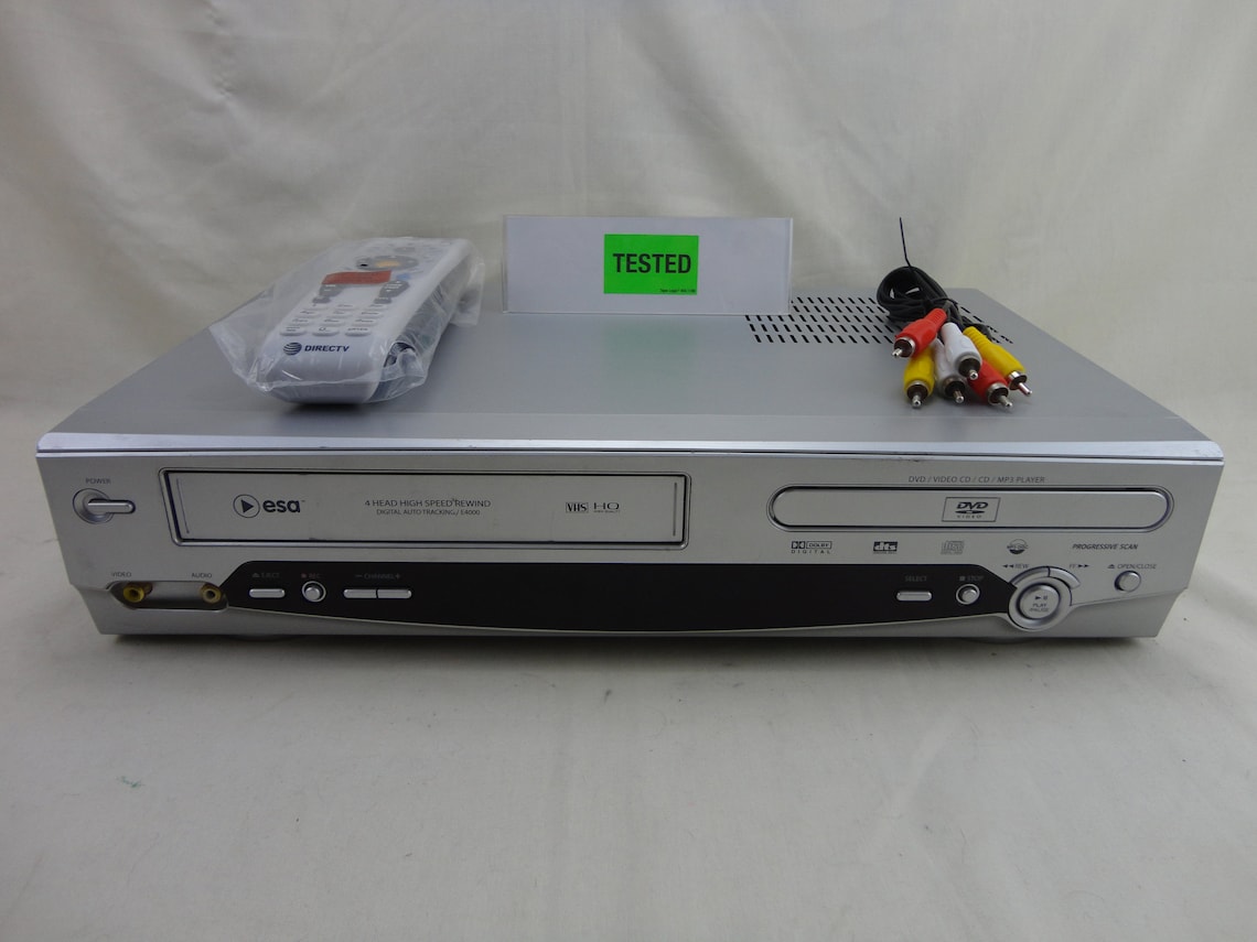 ESA E4000 DVD VCR Dual Double Deck Combo With Universal Remote Etsy