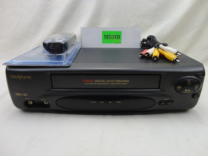 Broksonic VAHFA6741CTTCT VHS VCR Player Recorder With Universal Remote