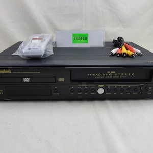 Symphonic WF803 DVD VCR Dual Double Deck Combo with Universal Remote and Cable