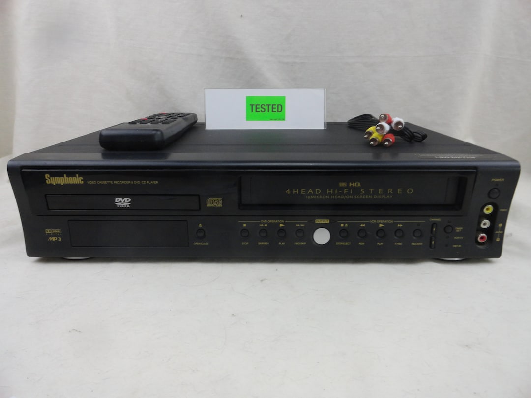 Symphonic WF802 DVD VCR Dual Double Deck Combo With Remote and Etsy