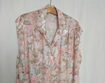 1970s-80s  Floral Blouse (sleeveless)