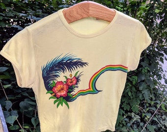 Hawaiian Flower Rainbow Tee