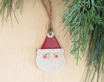 Handmade Santa Christmas Ornament • Cute Santa Face