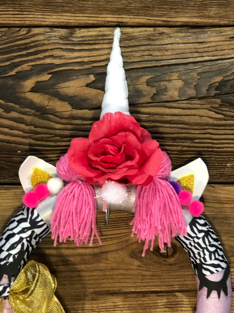 zebra print wreaths bedroom decor girl/'s room decorations unicorn gifts Unicorn wreaths party decorations unicorn birthday parties
