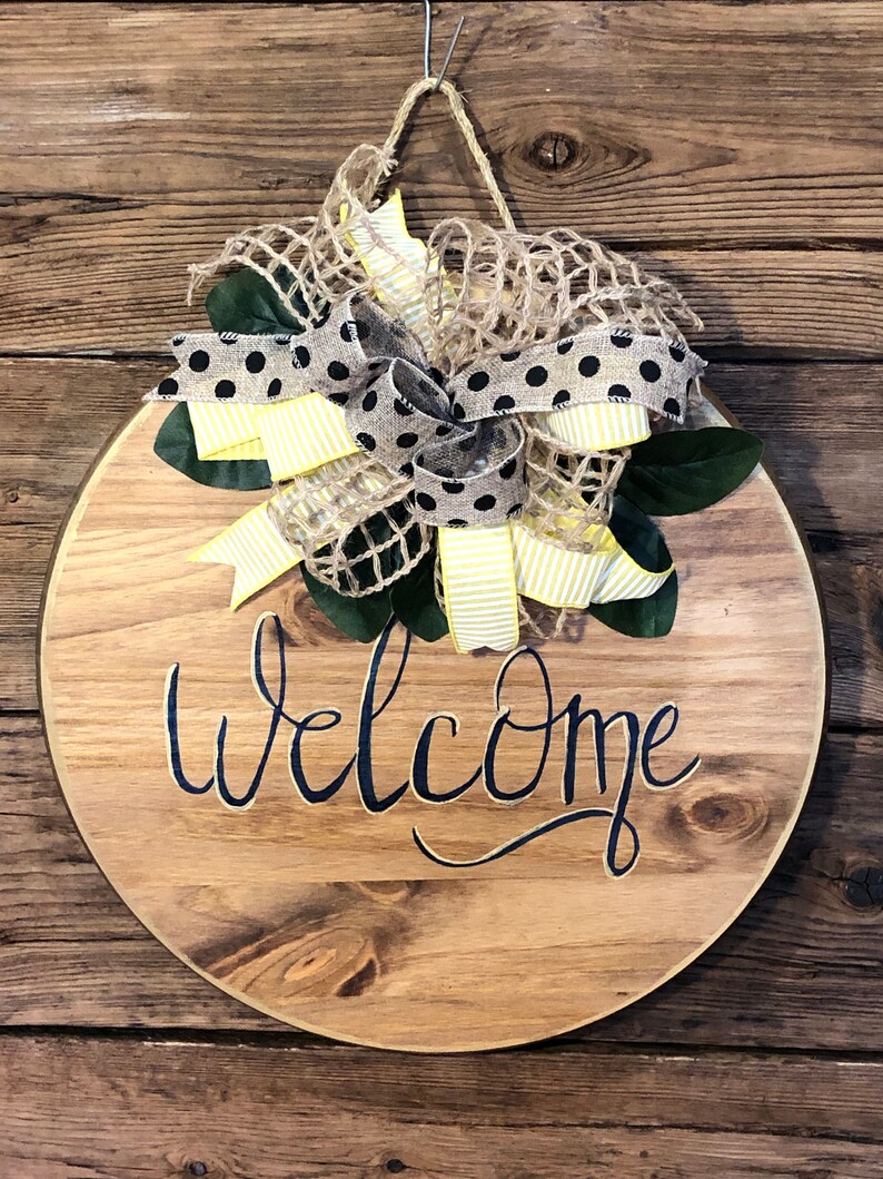 Door stain sign round wooden signs stained Etsy