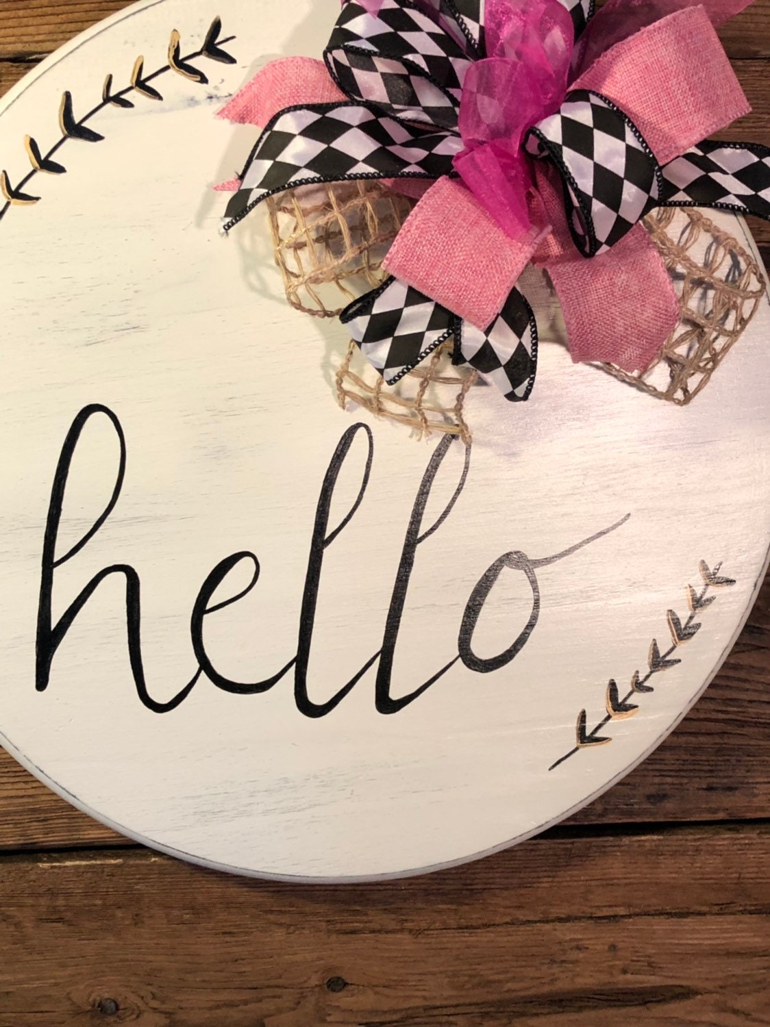 White Wooden Hello Door Signs Hello Signs for Front Door - Etsy
