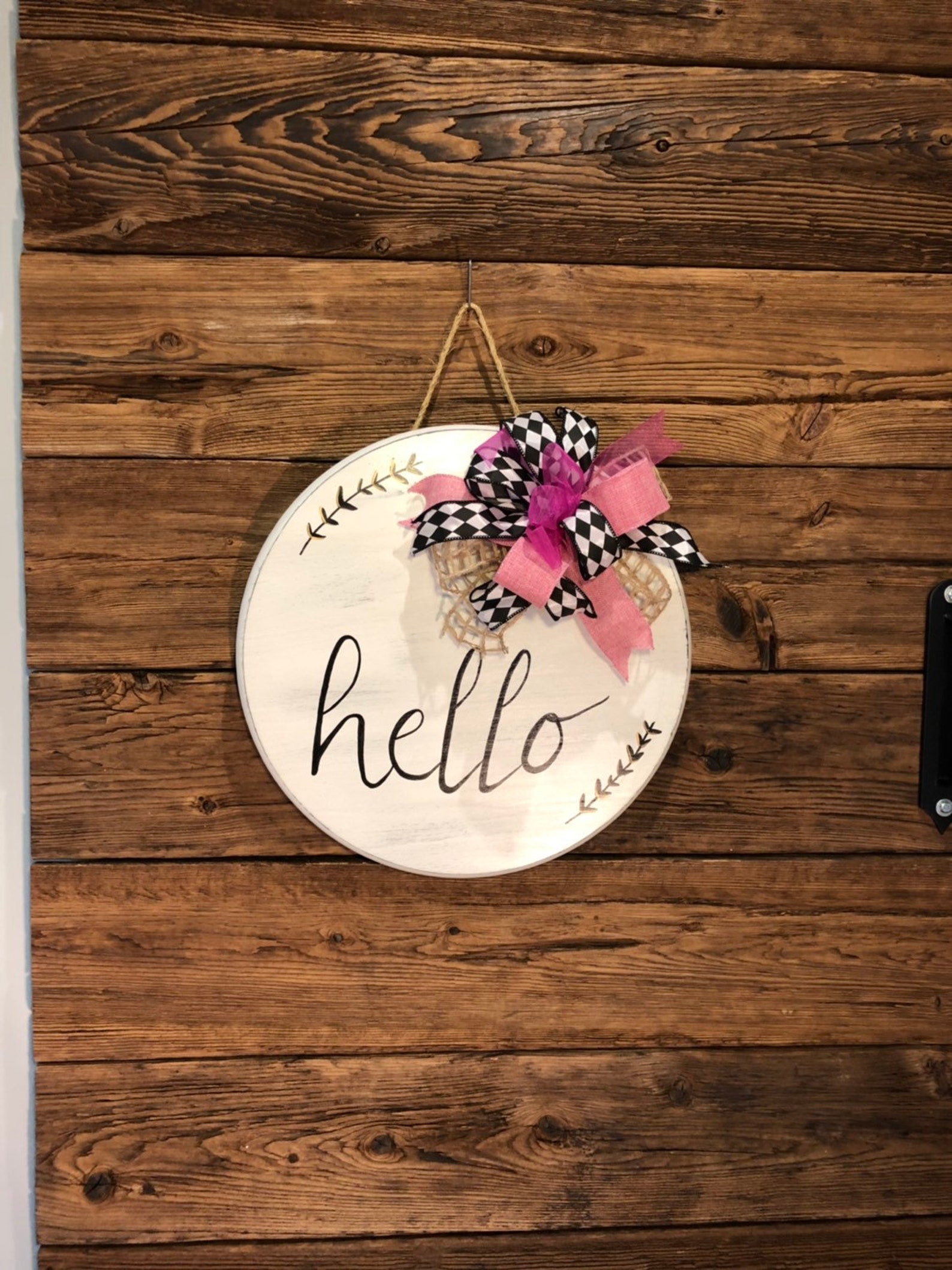 White Wooden Hello Door Signs Hello Signs for Front Door Etsy