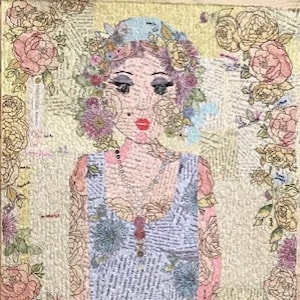 Daisy Fey Collage Pattern by Laura Heine | 22&quot; x 65&quot;