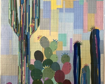 Cotton Couture Cacti Collage Quilt Pattern by Laura Heine