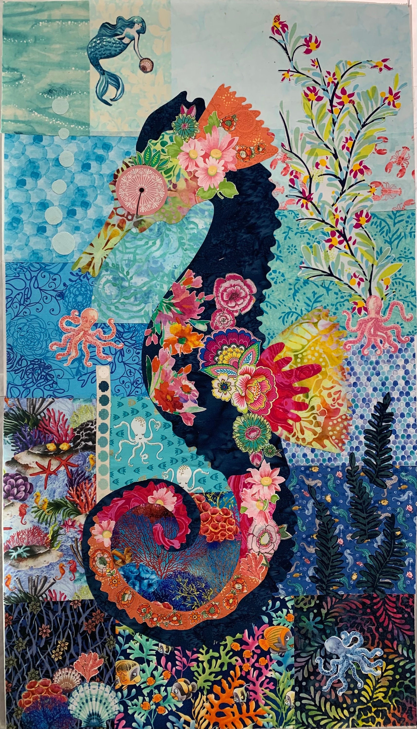 Mini Havana seahorse Collage Quilt Kit by Doris Rice - Etsy