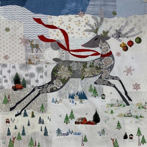 Peppermint (Reindeer) Collage Quilt Pattern