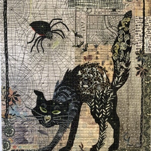 Black Cat Collage Quilt Pattern by Laura Heine