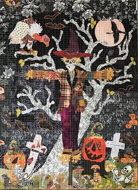 Laura Heine Jack The Pumpkin Quilt Pattern - 30x40 Inch Collage Pattern With Instructions