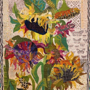Sunflowers Collage Quilt Pattern by Laura Heine