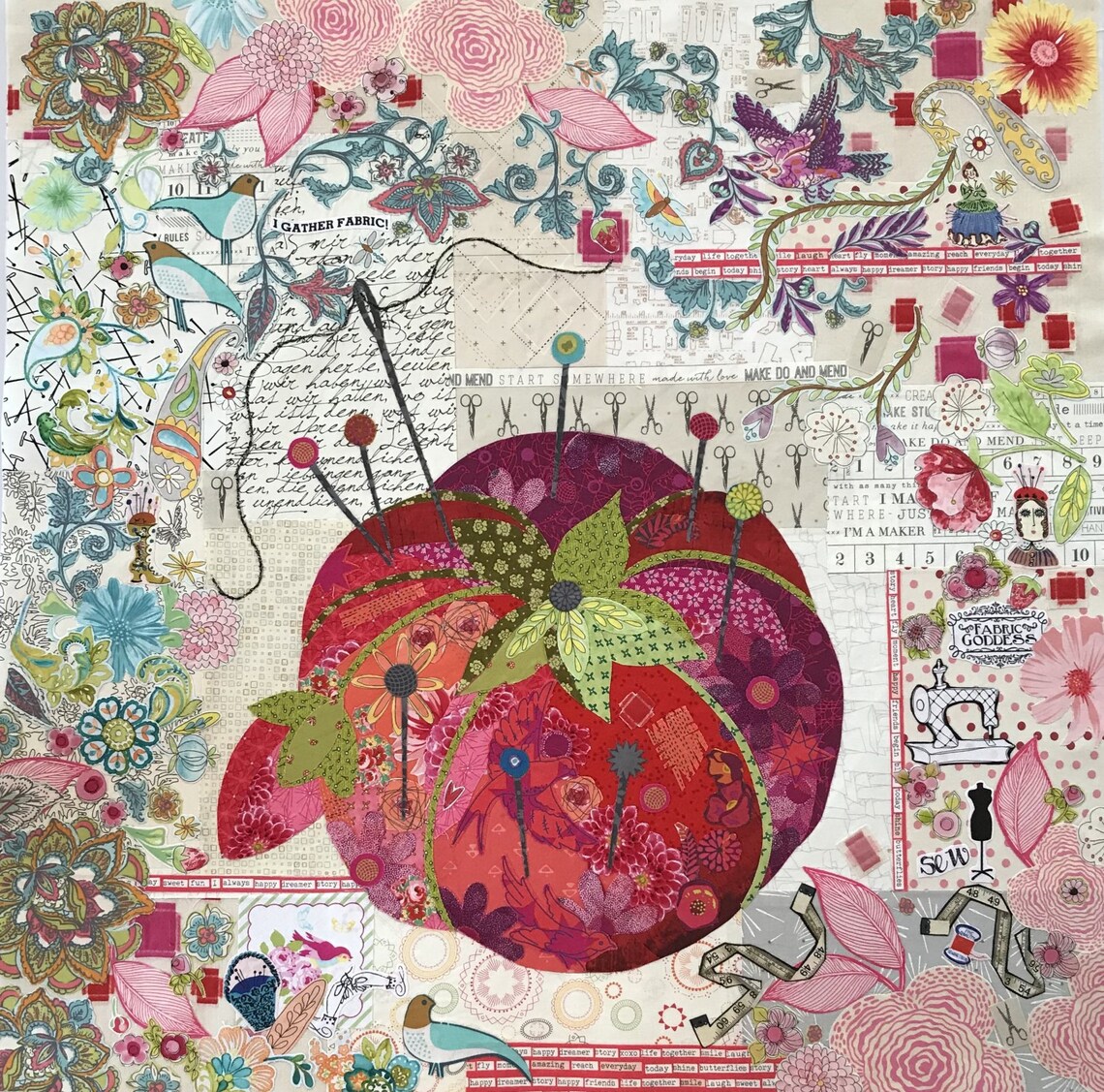 Mini Pincushion Collage Pattern by Laura Heine - Etsy