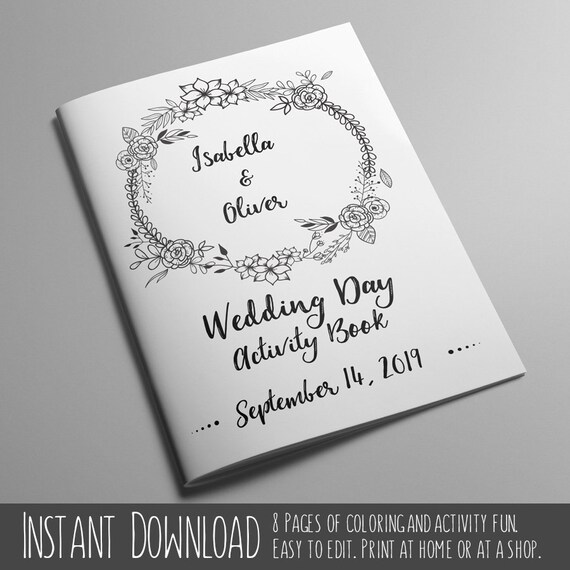 Download Wedding Coloring Book Printable Activity Pages For Kids Instant Download Children S Reception Games 9 13