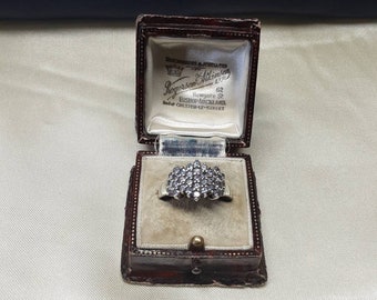 Schöner Vintage Sterling Silber und natürlicher Tansanit Cluster Ring.