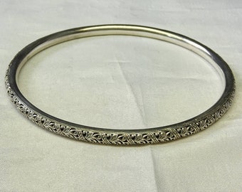 Fabulous Victorian Antique, Women's 830 Silver, Highly Decorative Bangle Bracelet.