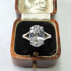 Super Sparkly Vintage, Women&#39;s Sterling Silver and Large Cubic Zirconia Statement Ring.
