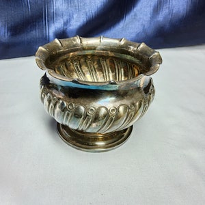 Beautiful 1889 Victorian, Antique,  Highly Decorative Silver Salt Bowl, with untouched hallmarks.